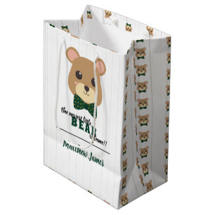 Baby Boy Beer Green & Gold Medium Cadeauzakje