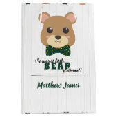 Baby Boy Beer Green & Gold Medium Cadeauzakje (Voorkant)