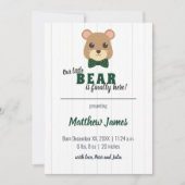 Baby Boy Beer Groen & Gold Verticaal Baby Aankondiging (Voorkant)