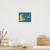 Baby Boy Beer Moon Celestial Stars Nursery Print (Keuken)