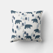 Baby Boy Beer navy en grijze kinderkamer Kussen (Achterkant)