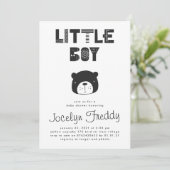 Baby Boy Beer zwart-wit Baby shower Kaart (Staand voorkant)