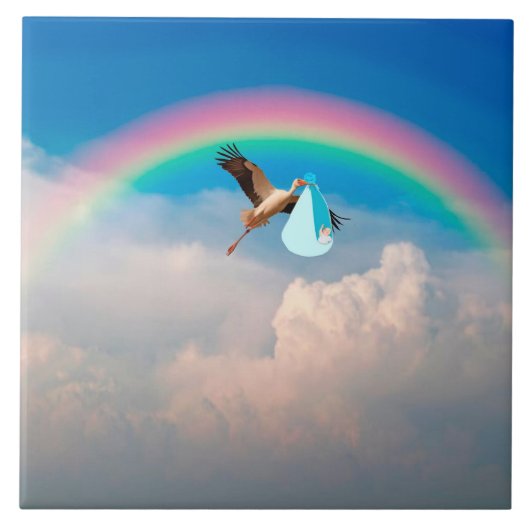 Baby Boy Bezorging Keramische Tegel Tegeltje (Voorkant)