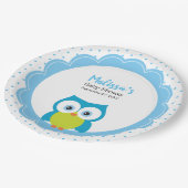 Baby Boy Big Eyed Glimlachende Uil Papier Bord (Gekanteld)