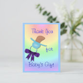 Baby Boy Binkie Bedankt briefkaart - aanpassen (Staand voorkant)