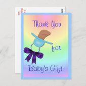 Baby Boy Binkie Bedankt briefkaart - aanpassen (Voorkant / Achterkant)