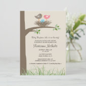 Baby Boy Bird's Nest Baby shower Kaart (Staand voorkant)