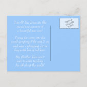 Baby Boy Birth Announance Sjabloon (Achterkant)