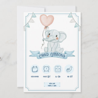 Baby Boy Birth Announcement Aankondiging