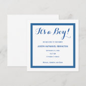 Baby Boy Birth Announcement Klassieke Style Blue A Kaart (Voorkant / Achterkant)