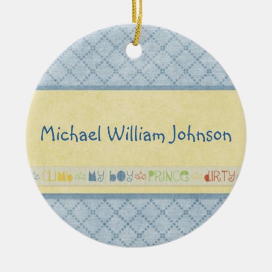 Baby Boy Birth Announcement Ornament (Voorkant)
