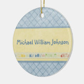 Baby Boy Birth Announcement Ornament (Links)