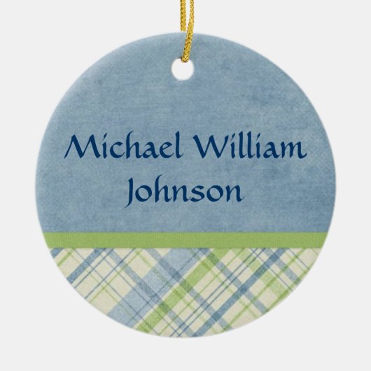 Baby Boy Birth Announcement Ornament Keepomwille (Voorkant)