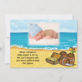Baby Boy Birth Announcement Pirates Treasure Aankondiging (Achterkant)