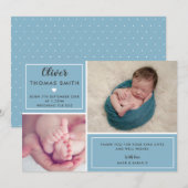 Baby Boy Birth Announding Multi Photo Aankondiging (Voorkant / Achterkant)