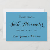 Baby Boy Birth Announement Aankondiging (Achterkant)