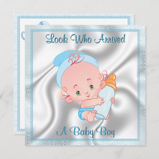 Baby Boy Birth Announement Aankondiging (Voorkant / Achterkant)