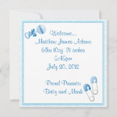 Baby Boy Birth Announement Aankondiging (Achterkant)