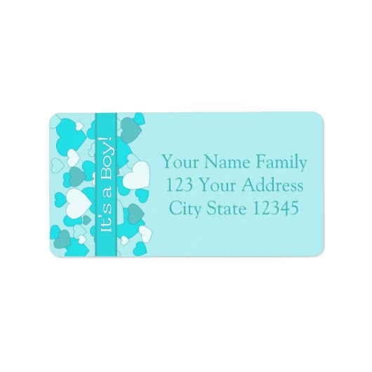 Baby Boy Birth Announement Etiket (Voorkant)