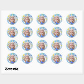 Baby Boy Birth Announement Ronde Sticker (Vel)