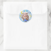 Baby Boy Birth Announement Ronde Sticker (Tas)