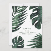 Baby Boy Birth Announement - Tropisch Palm Leaf Aankondiging (Achterkant)