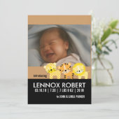 Baby Boy Birth Announounding Fotokaarten Aankondiging (Staand voorkant)