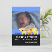 Baby Boy Birth Announounding Fotokaarten Aankondiging (Staand voorkant)