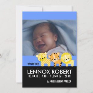 Baby Boy Birth Announounding Fotokaarten Aankondiging
