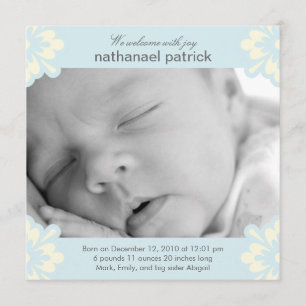 Baby Boy Birth Announounge - Floral Corners Aankondiging