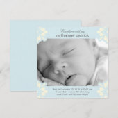 Baby Boy Birth Announounge - Floral Corners Aankondiging (Voorkant / Achterkant)