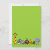 Baby Boy Birth kondigt Oerwoud Dieren Groen aan Aankondiging (Achterkant)