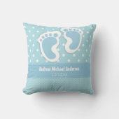 Baby Boy Birth Notice Name Date Polka Dot Kussen (Voorkant)