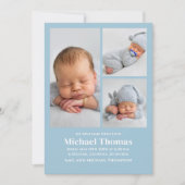 Baby Boy Birth Photo Collage Custom Blue (Voorkant)