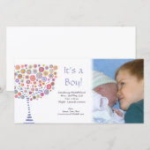 Baby Boy Birth Retro Boom Aankondiging Fotokaart (Voorkant / Achterkant)