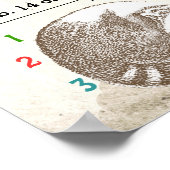 Baby Boy Birth Stats Cute Raccoon and Arrow Poster (Hoek)