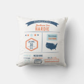 Baby Boy Birth Stats Kussen (Voorkant)