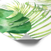 Baby Boy Birth Stats Tropical Green Palms Poster (Hoek)