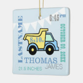 Baby Boy Birth Stats Truck Ornament (Links)