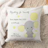 Baby Boy Birth Stats Yellow Grey Elephant Chevron Kussen (Deken)