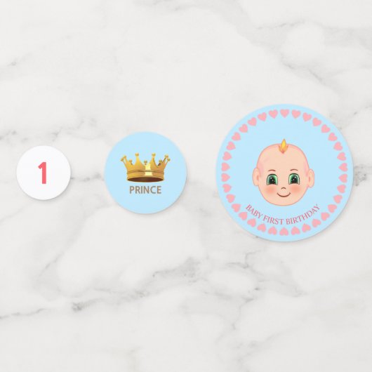 Baby Boy Birthday op blauw & wit Confetti (Achterkanten)