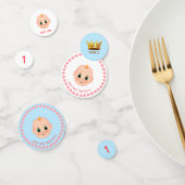 Baby Boy Birthday op blauw & wit Confetti (Groep)