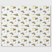 Baby Boy Birthday Party Construction Dump Truck Cadeaupapier (Vlak)