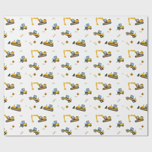 Baby Boy Birthday Party Construction Dump Truck Cadeaupapier (Vlak)