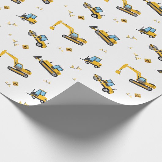 Baby Boy Birthday Party Construction Dump Truck Cadeaupapier (Hoek)