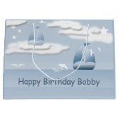 Baby Boy Birthday Sailboat LGB Groot Cadeauzakje (Voorkant)