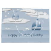 Baby Boy Birthday Sailboat LGB Groot Cadeauzakje (Achterkant)