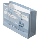 Baby Boy Birthday Sailboat LGB Groot Cadeauzakje (Voorkant Gekanteld)