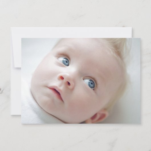 Baby Boy Blauw 1e Verjaardag Dank u Fotokaart Bedankkaart (Achterkant)