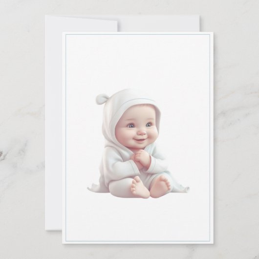 Baby Boy Blauw Baby shower Uitnodiging (Achterkant)